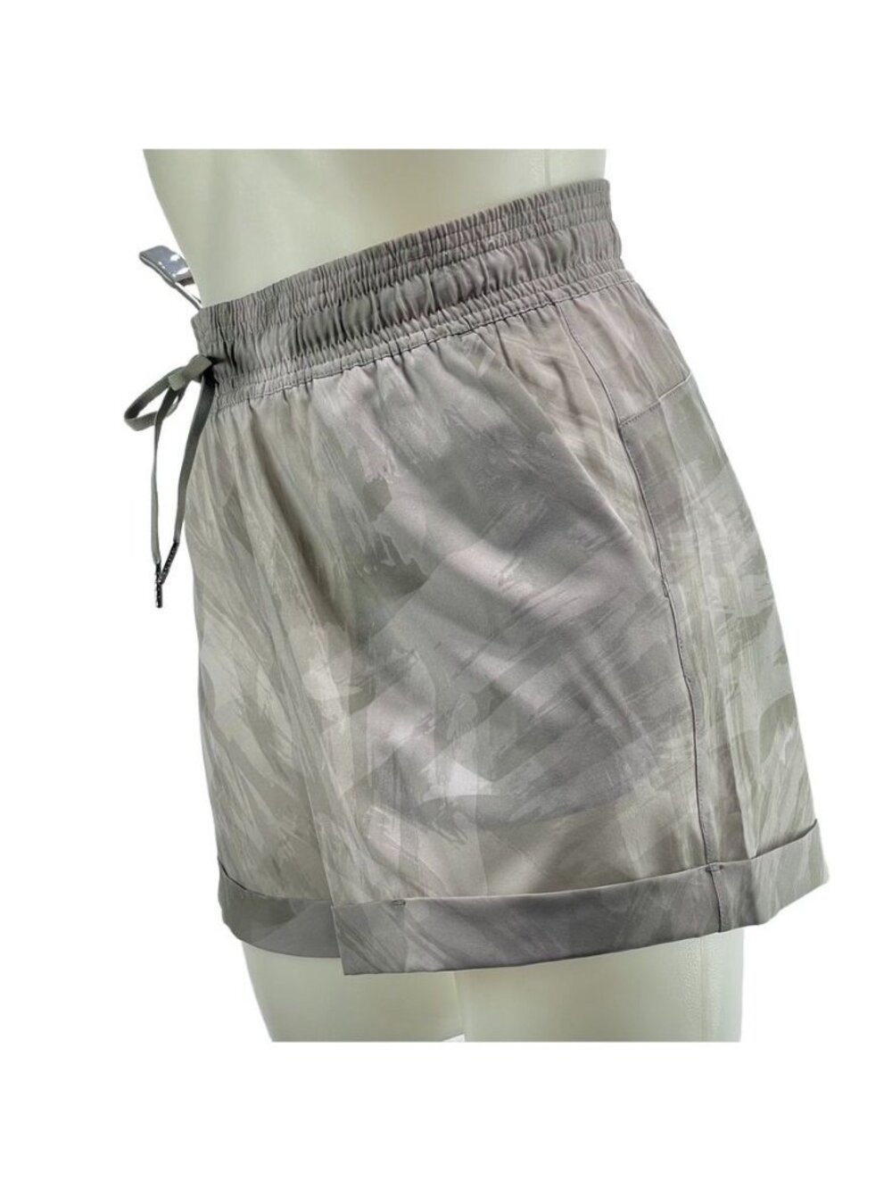 Gaiam Womens Gray Abstract Patterned Athletic Shorts Size L Polyester-Spandex Bl - Picture 8 of 8
